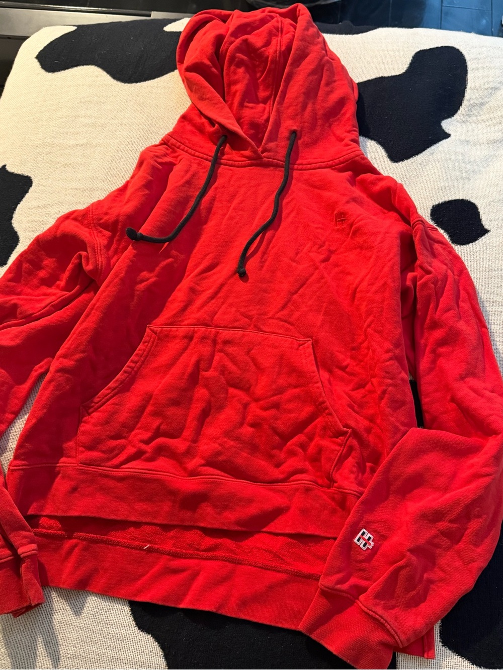 HUDSON jeans Red Hooded Sweatshirt - Classic Pullover Hoodie size S